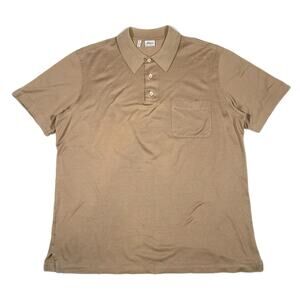 Brioni For Neiman Marcus Tan Brown Polo Pocket Tee T Shirt Size XL Slim B15